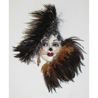 Unique Creations Kitty Cat Lady Face Mask Wall Hanging Decor   401575422712